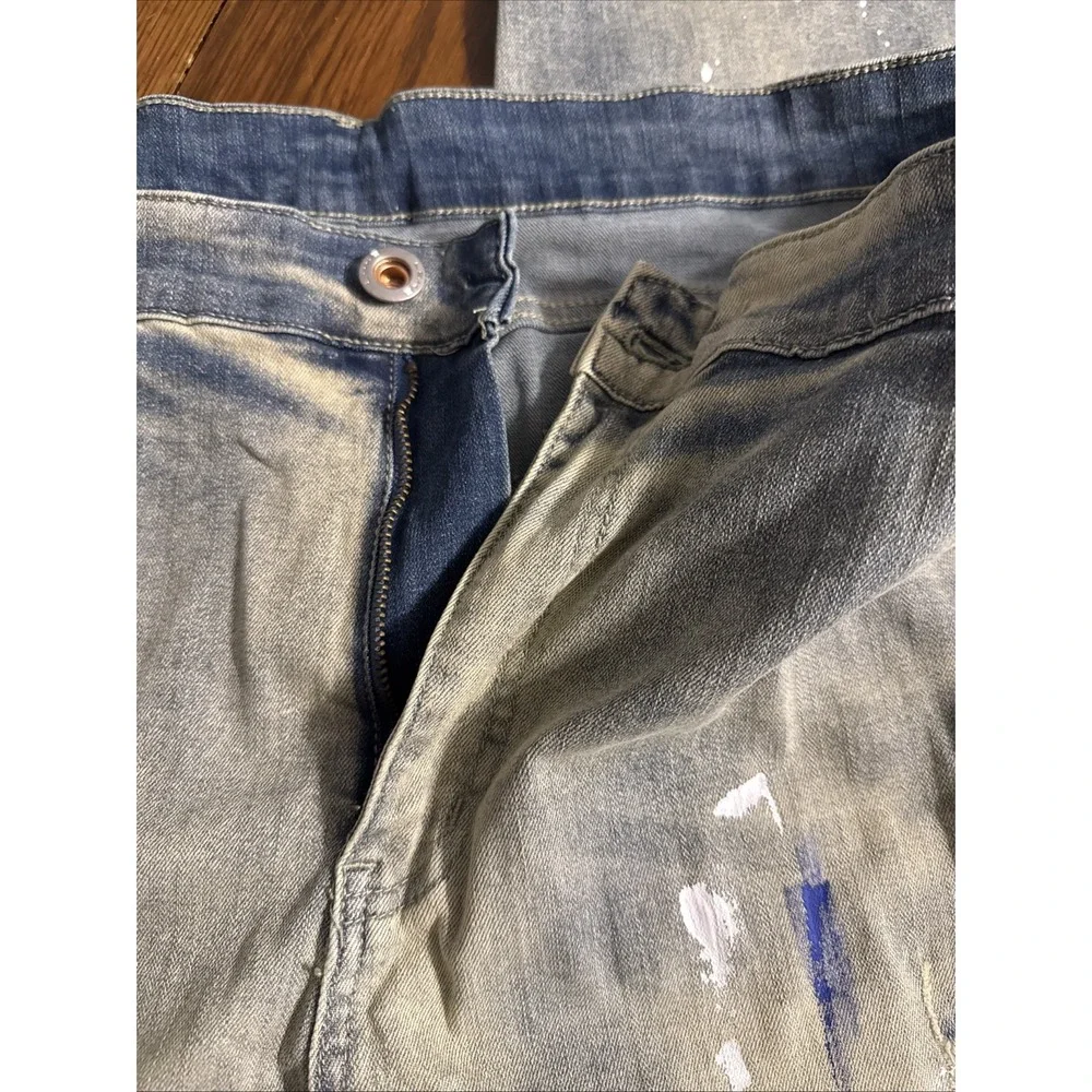WJWLSKB Men's jeans with splash paint‎ Fit Stretch Cargo Denim Jeans - 40 X 31